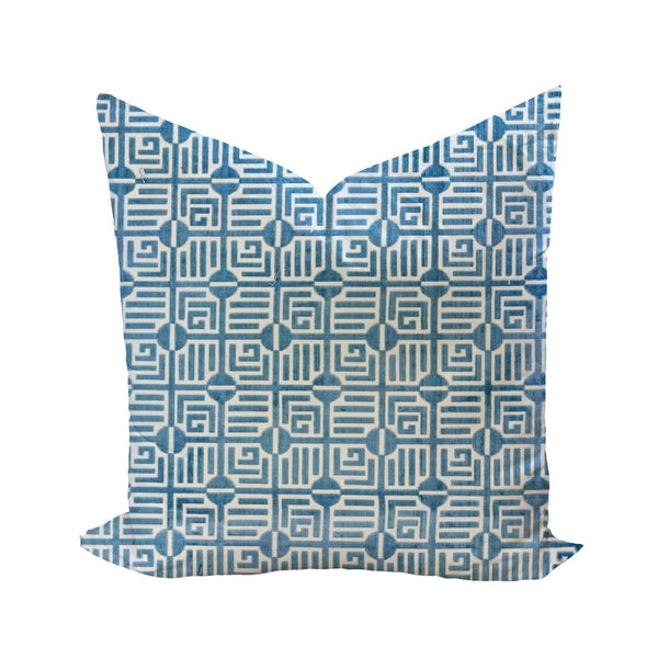 Labyrinth Velvet in Blue by Thibaut - Liza Pruitt
