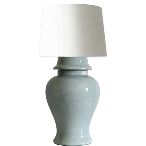 Lamb's Ear Blue Ginger Jar Lamp - Liza Pruitt