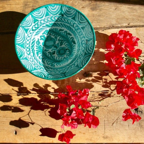 Large bowl with hand painted designs - Liza Pruitt