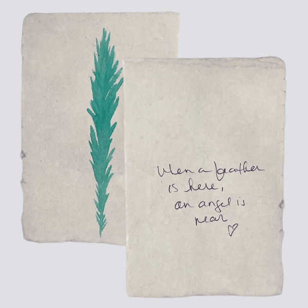 Large Dark Cyan Angel Feather - Liza Pruitt