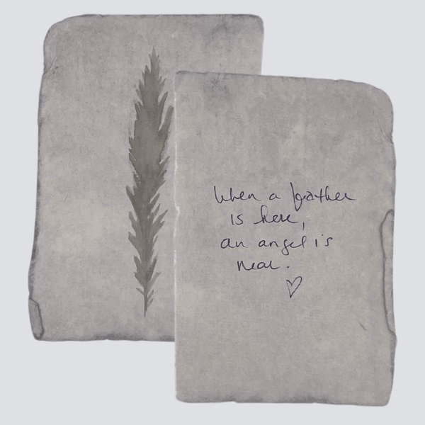 Large Rhino Gray Angel Feather - Liza Pruitt