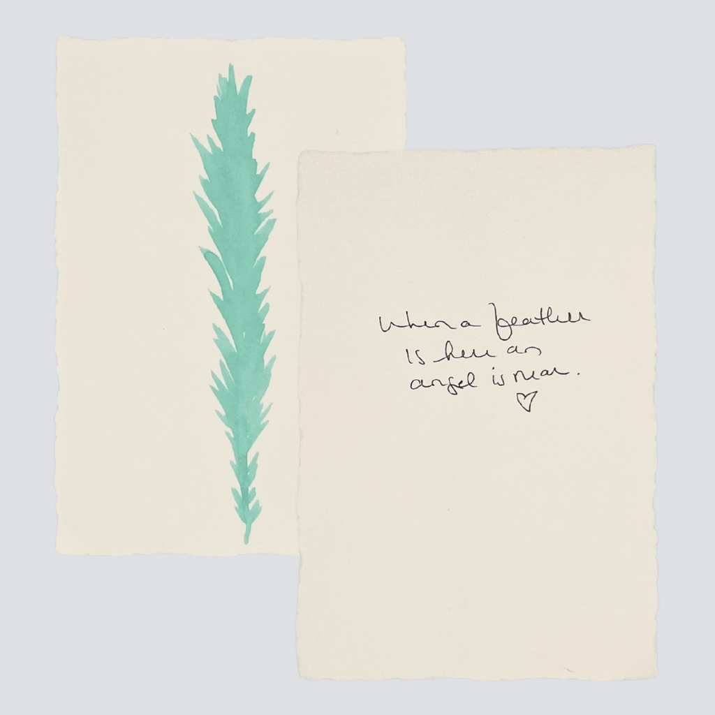 Large Turquoise Angel Feather - Liza Pruitt