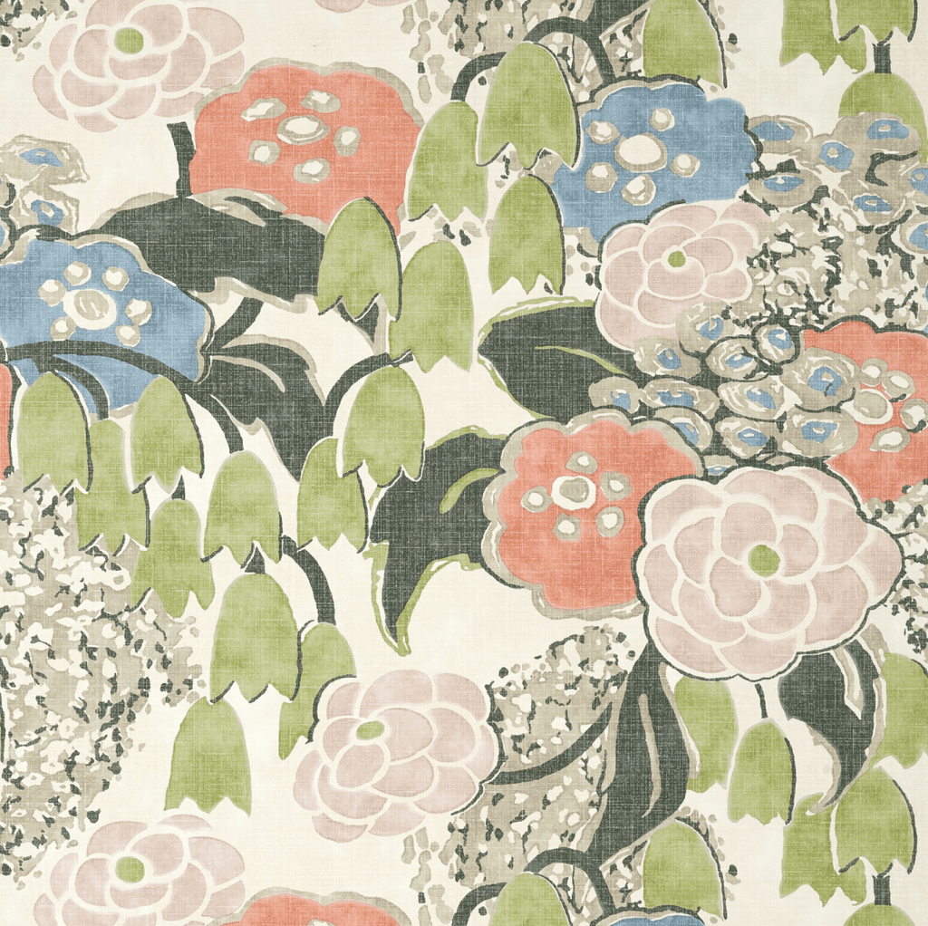 Laura in Blush & Green by Thibaut Pillow Cover - Liza Pruitt