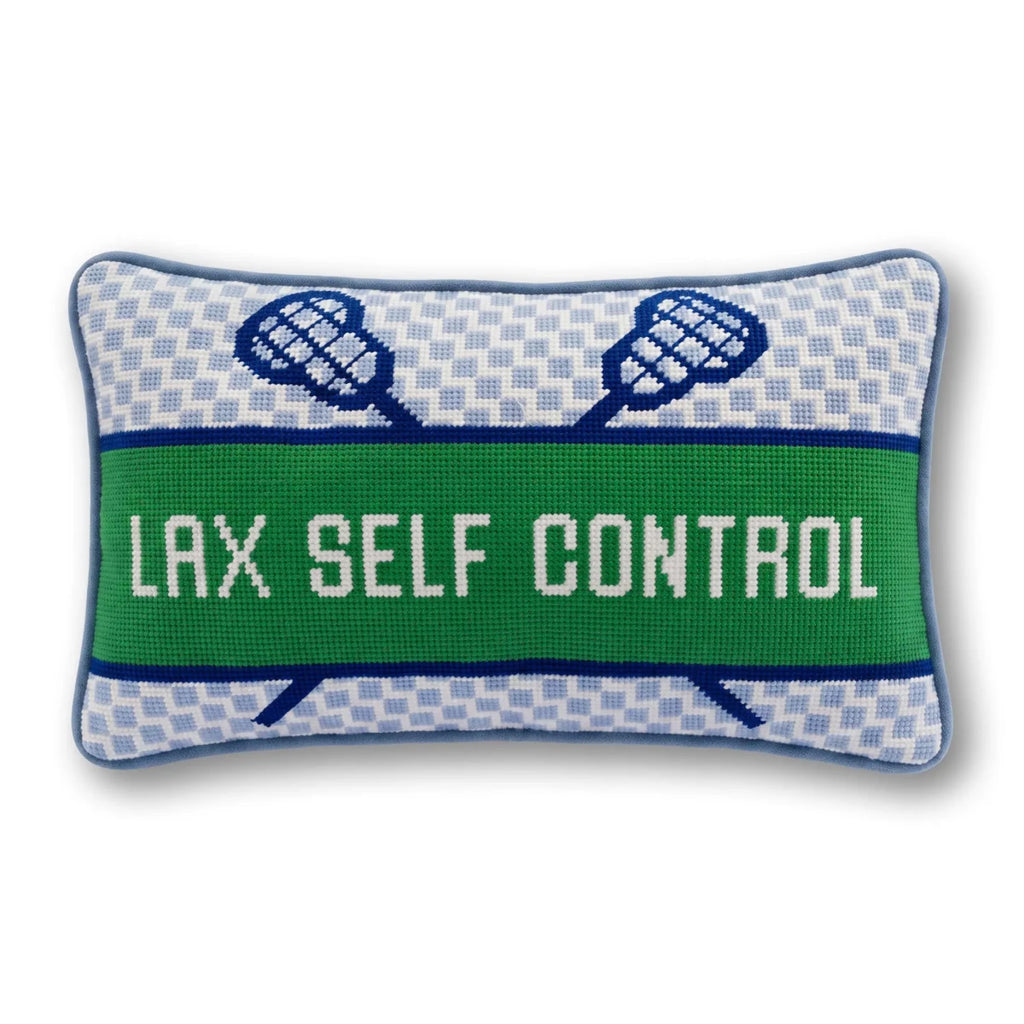 Lax Self Control Needlepoint Pillow - Liza Pruitt
