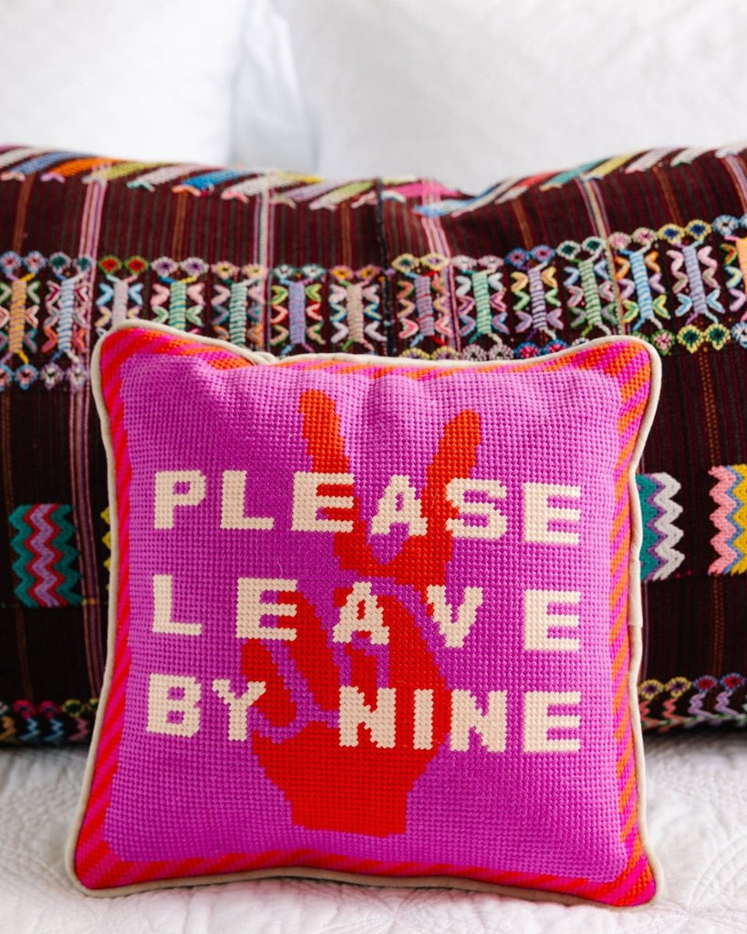 Leave by Nine Needlepoint Pillow - Liza Pruitt