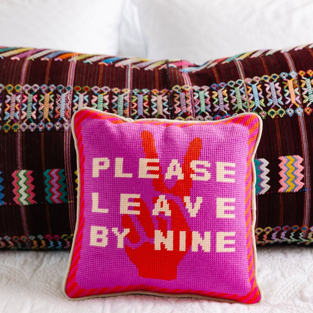Leave by Nine Needlepoint Pillow - Liza Pruitt