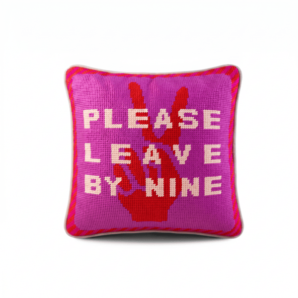 Leave by Nine Needlepoint Pillow - Liza Pruitt