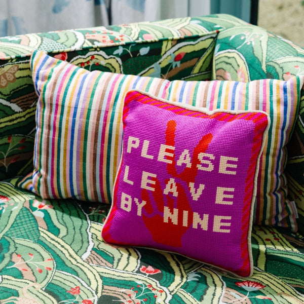 Leave by Nine Needlepoint Pillow - Liza Pruitt