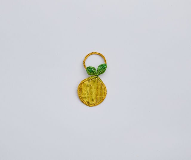Lemon Napkin Ring – 3.5” Handwoven Iraca Palm – Artisan Summer Table Decor from Colombia - Liza Pruitt