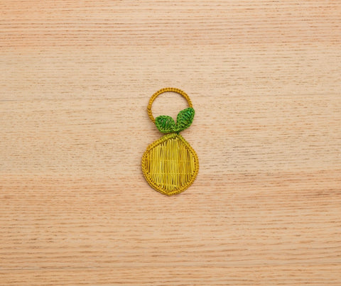 Lemon Napkin Ring – 3.5” Handwoven Iraca Palm – Artisan Summer Table Decor from Colombia - Liza Pruitt