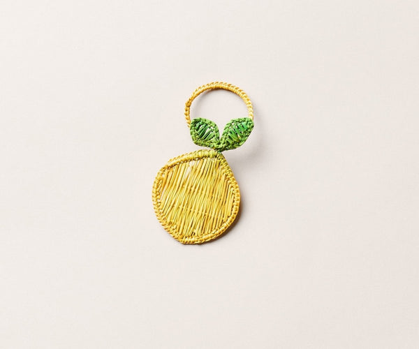 Lemon Napkin Ring – 3.5” Handwoven Iraca Palm – Artisan Summer Table Decor from Colombia - Liza Pruitt