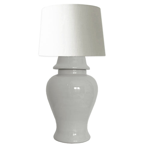 Light Gray Ginger Jar Lamp - Liza Pruitt