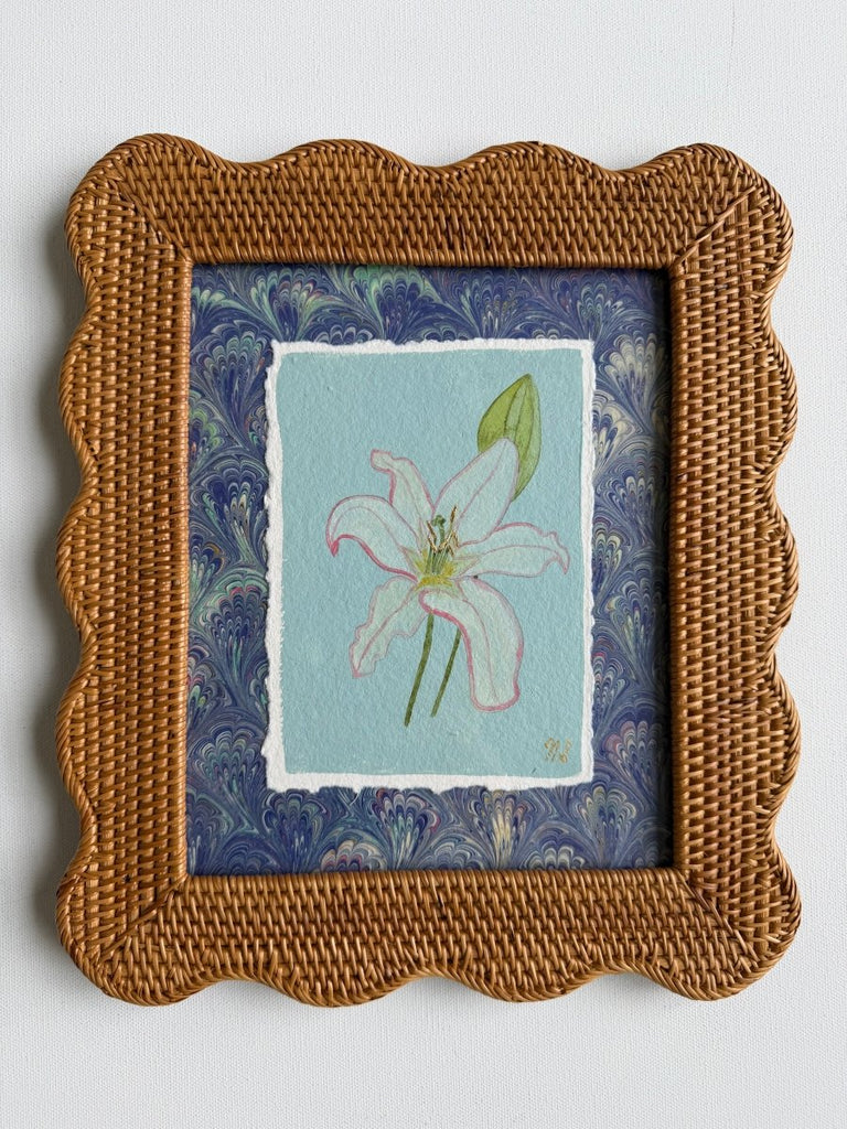 Lily on Seafoam | 11.5" h x 13.5" w | Framed - Liza Pruitt