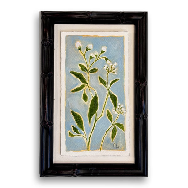 Little White Spring Blossoms No. 2 | 11.25" h x 7.5" w | Framed - Liza Pruitt