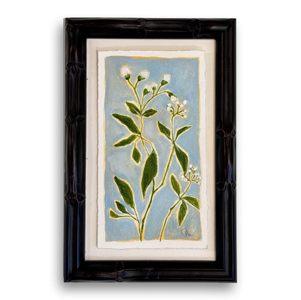 Little White Spring Blossoms No. 2 | 11.25" h x 7.5" w | Framed - Liza Pruitt