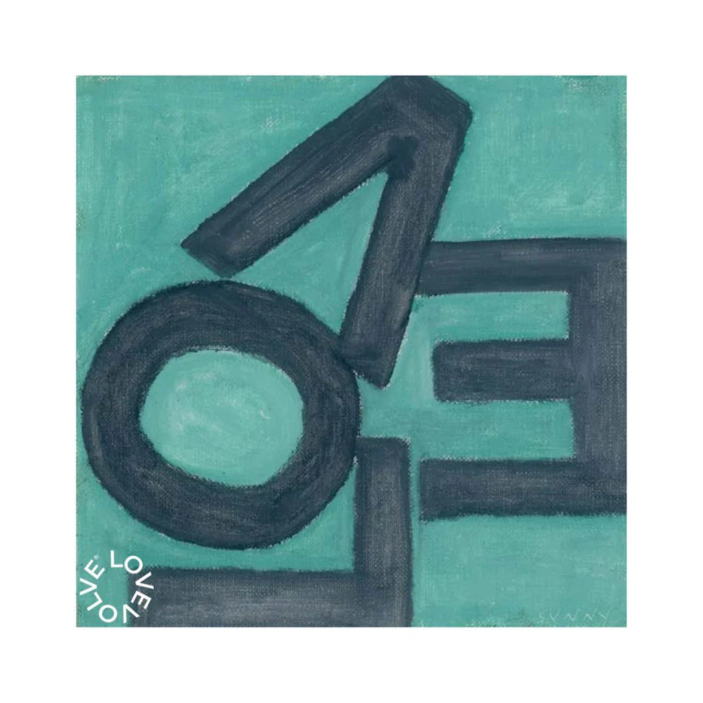 LOVE Square© Print - Charcoal and Aqua - Liza Pruitt