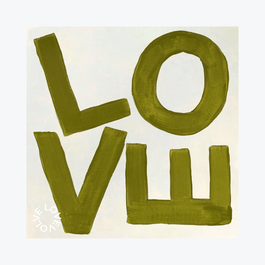 LOVE Square© Print - Green and White - Liza Pruitt