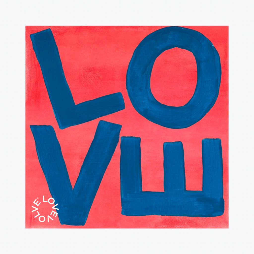 LOVE Square© Print - Navy and Red - Liza Pruitt