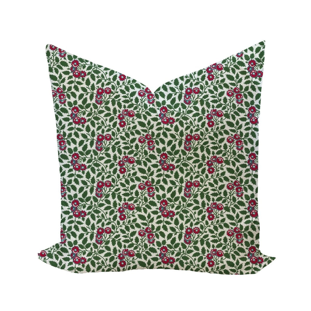 Maggie Pillow Cover in Emerald & Lipstick - Liza Pruitt