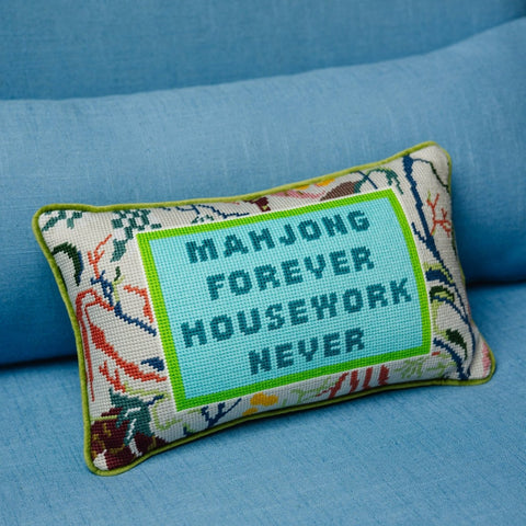 Mahjong Needlepoint Pillow - Liza Pruitt