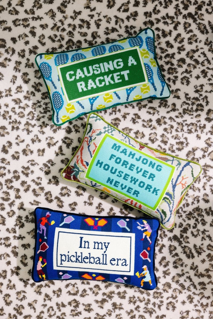 Mahjong Needlepoint Pillow - Liza Pruitt