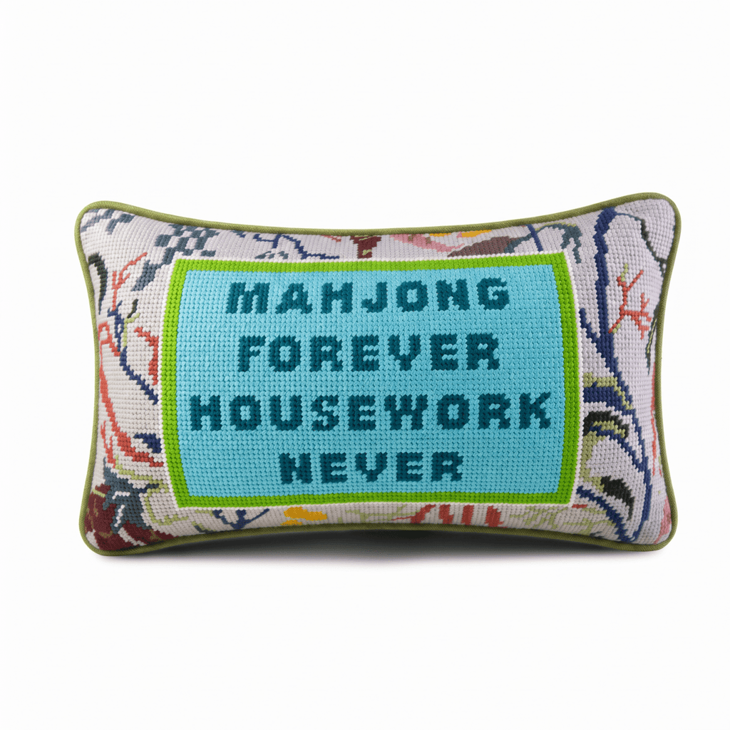 Mahjong Needlepoint Pillow - Liza Pruitt