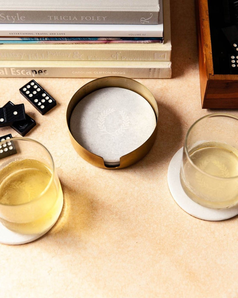 Marble Laurel Coasters - Liza Pruitt