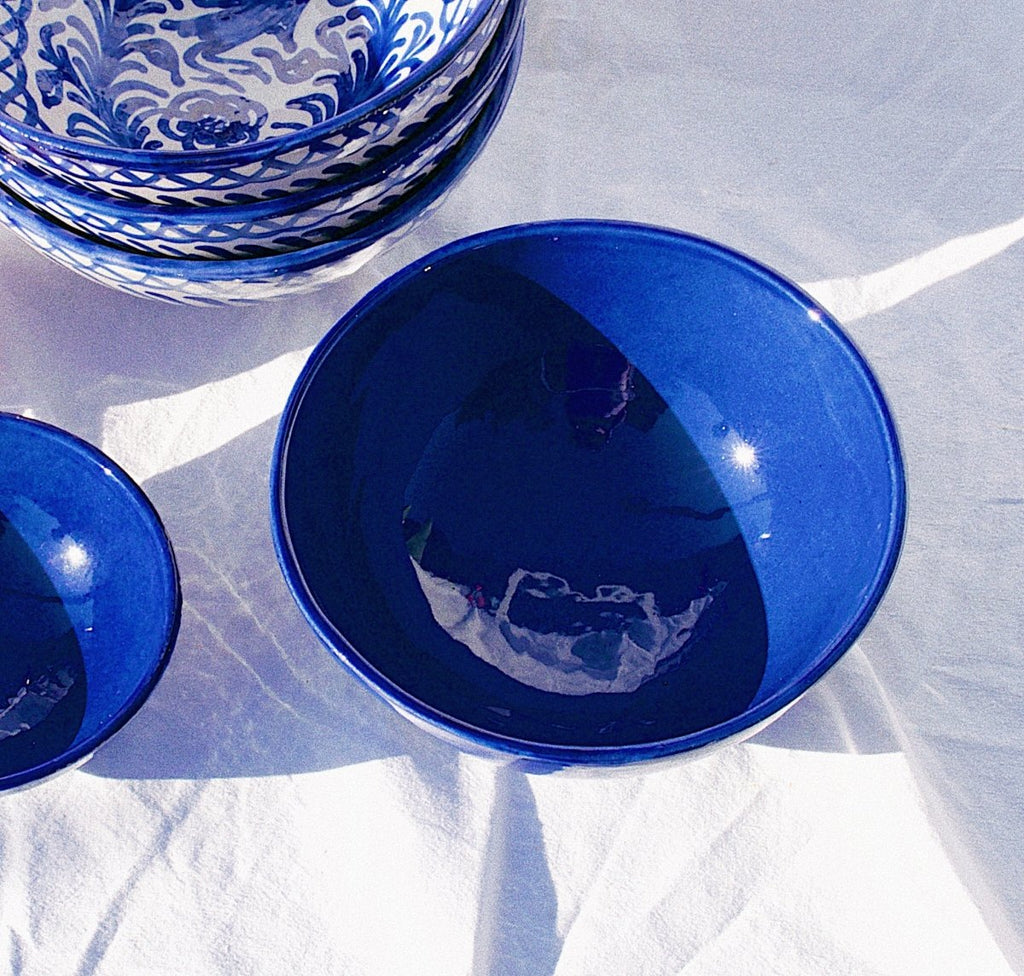 Medium bowl with blue glaze - Liza Pruitt