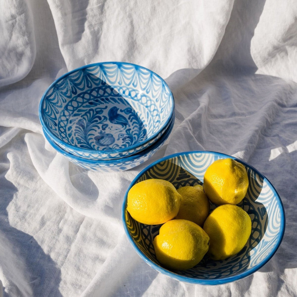 Medium bowl with hand painted designs - Liza Pruitt