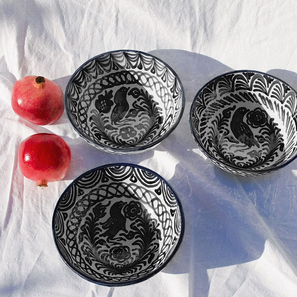Medium bowl with hand painted designs - Liza Pruitt