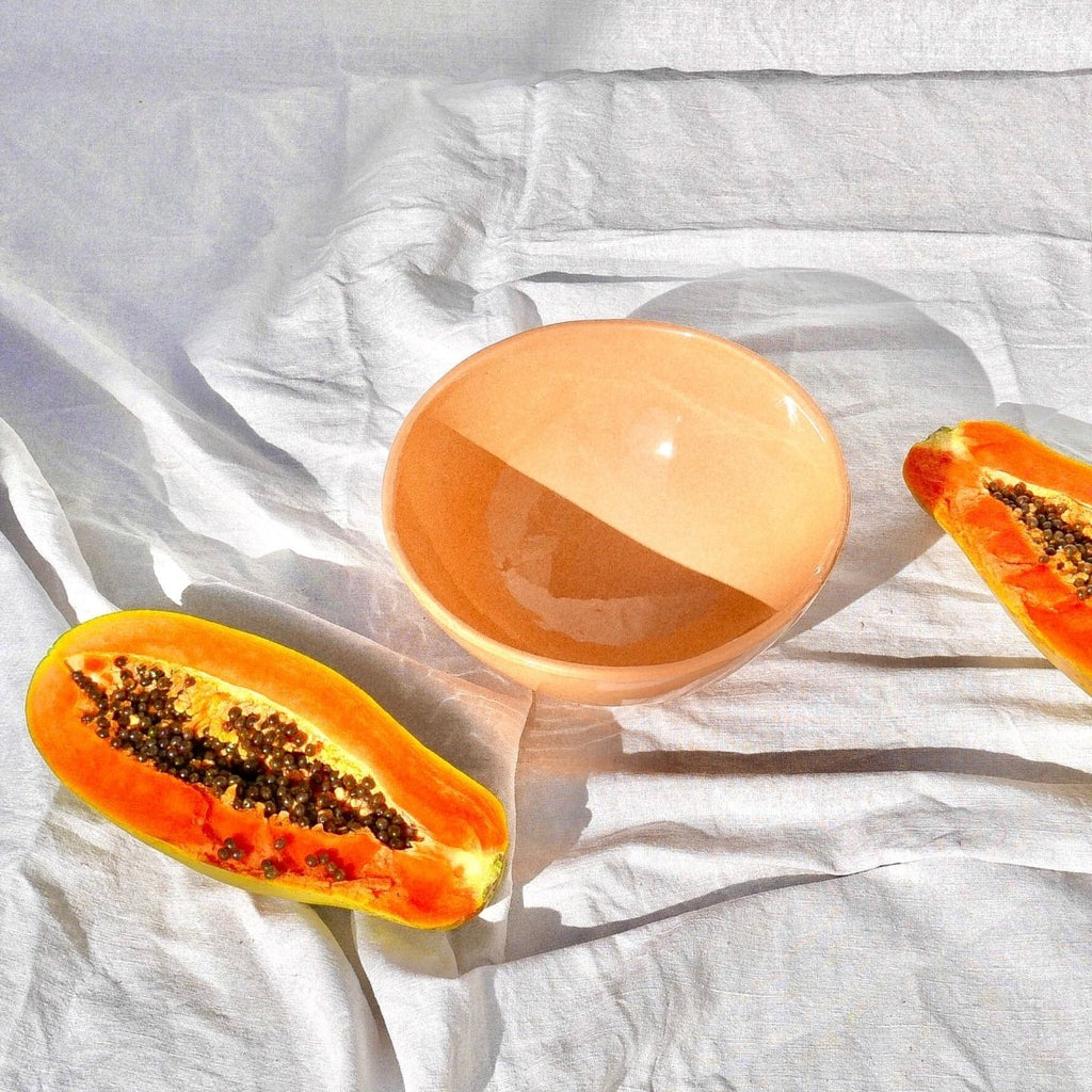 Medium bowl with peach glaze - Liza Pruitt
