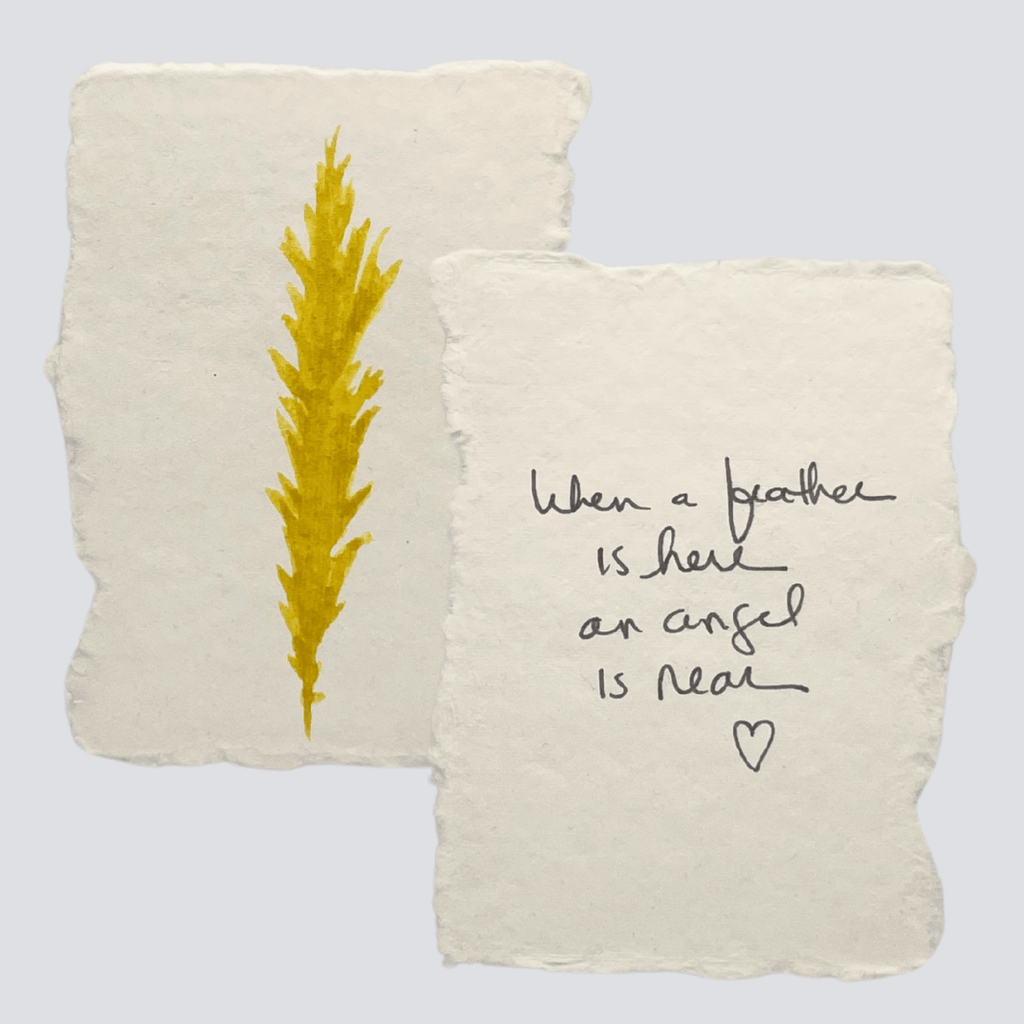 Medium Mustard Gold Angel Feather - Liza Pruitt