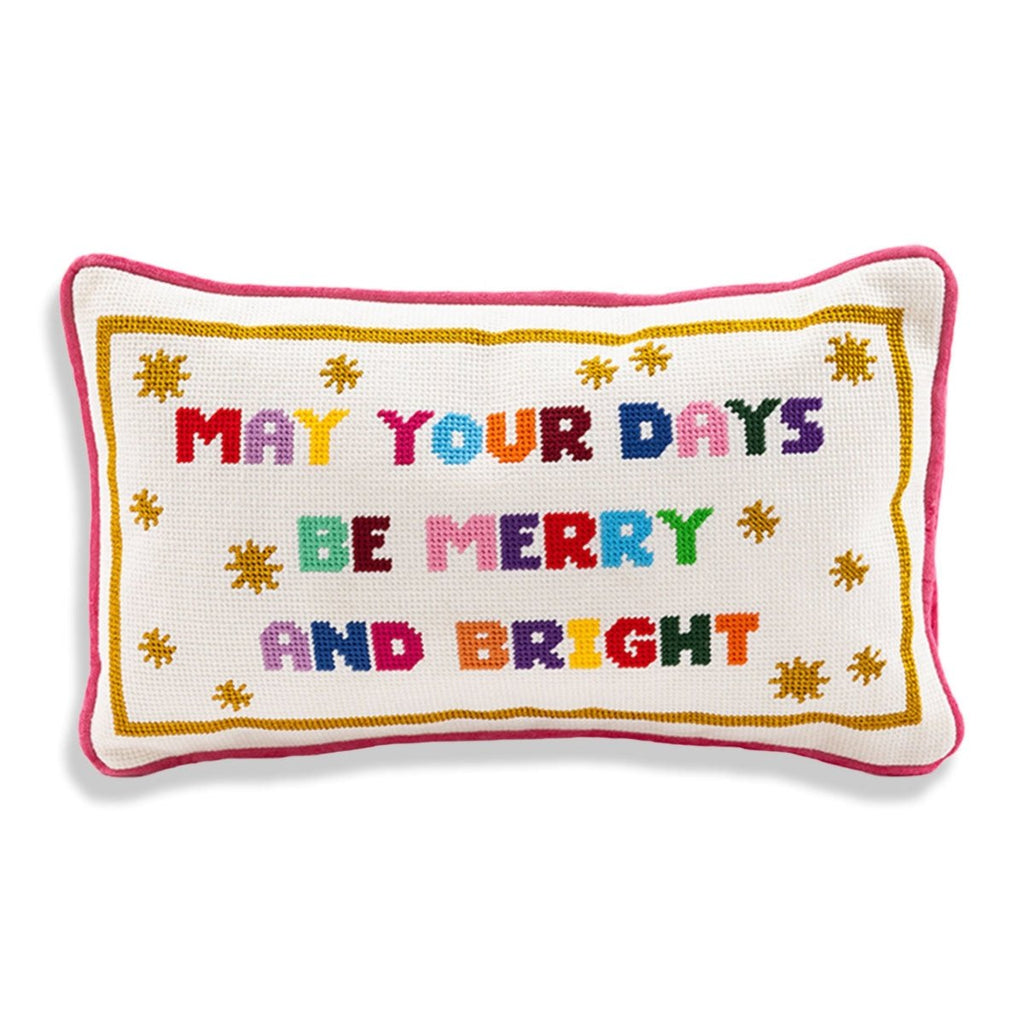 Merry & Bright Needlepoint Pillow - Liza Pruitt