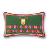 Merry Christmas Filthy Animal Needlepoint Pillow - Liza Pruitt