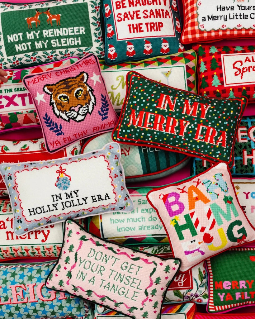 Merry Era Needlepoint Pillow - Liza Pruitt