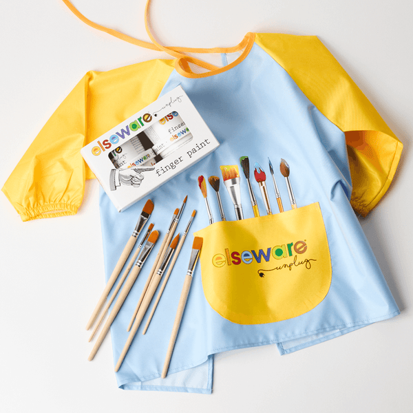 Mess - Free Kids Paint Bundle | All - Natural Finger Paint & Art Smock Set - Liza Pruitt