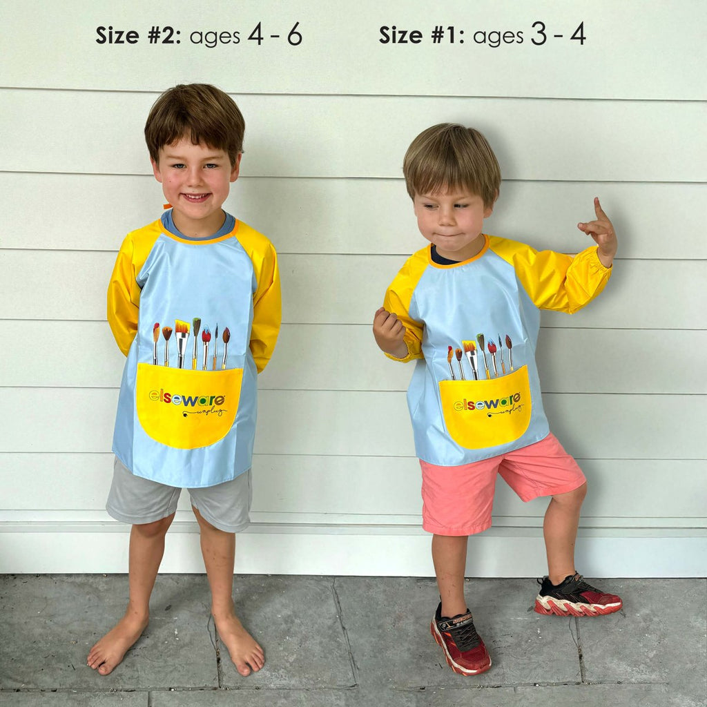 Mess - Free Kids Paint Bundle | All - Natural Finger Paint & Art Smock Set - Liza Pruitt