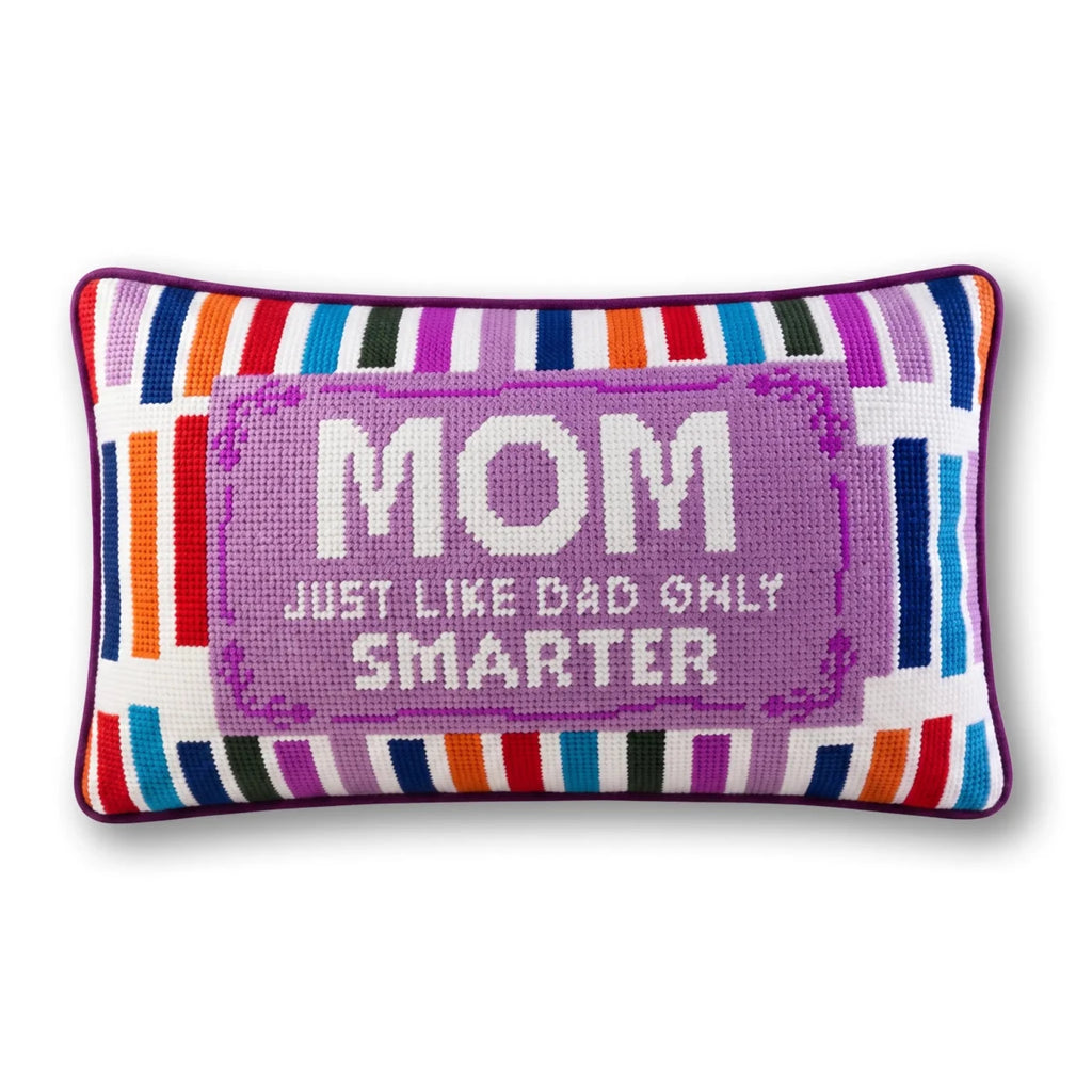 Mom Rules Needlepoint Pillow - Liza Pruitt