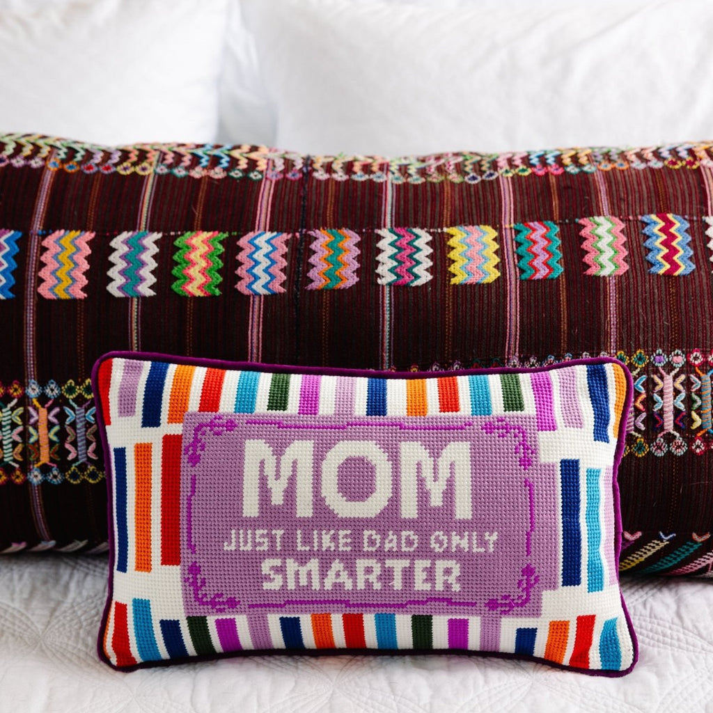 Mom Rules Needlepoint Pillow - Liza Pruitt