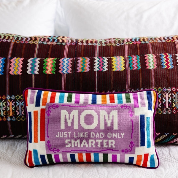 Mom Rules Needlepoint Pillow - Liza Pruitt