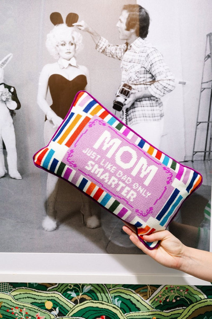 Mom Rules Needlepoint Pillow - Liza Pruitt