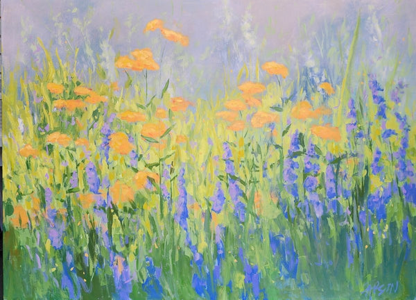 Morning Wildflower Field | 36" h x 48" w - Liza Pruitt