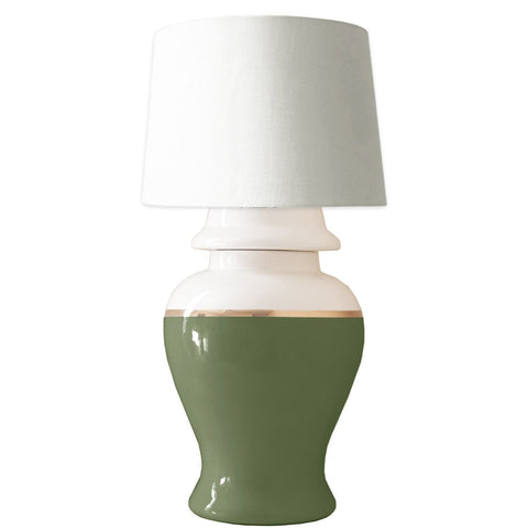 Moss Green Color Block Ginger Jar Lamp - Liza Pruitt
