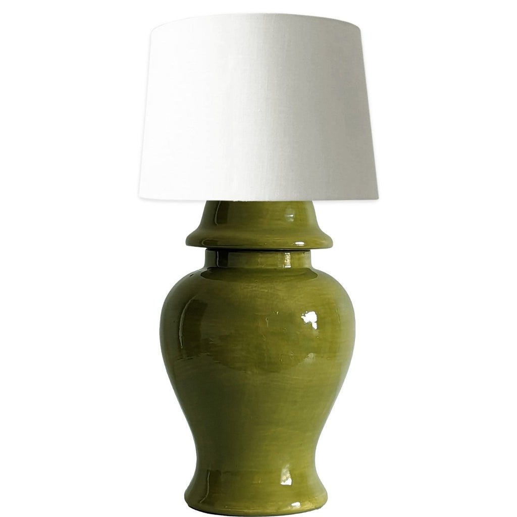 Moss Green Ginger Jar Lamp - Liza Pruitt