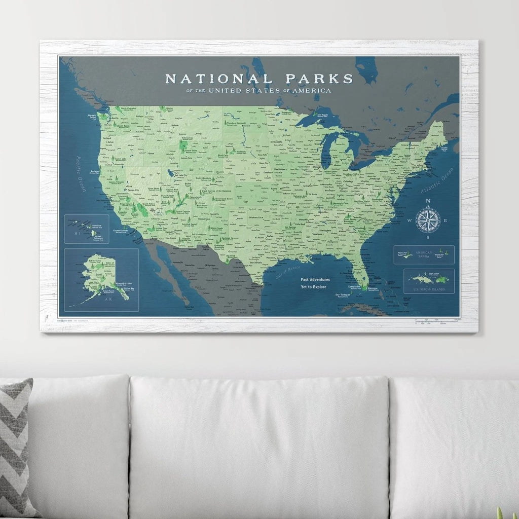 National Parks Push Pin Map Pin Board - Pins Included! - Liza Pruitt