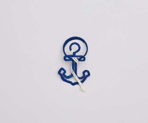 Nautical Anchor Napkin Rings – Coastal Table Decor, Handmade Raffia Napkin Holders, Set of 4 Blue and White Anchor Rings, Ocean Party Decor - Liza Pruitt