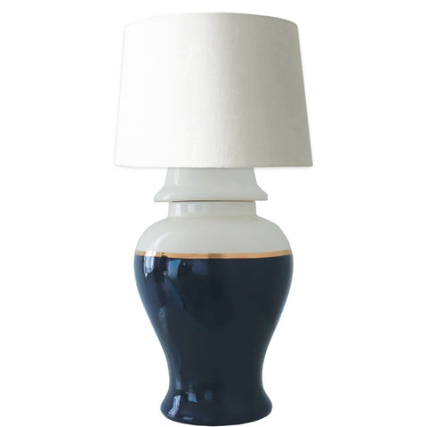 Navy Color Block Ginger Jar Lamp - Liza Pruitt