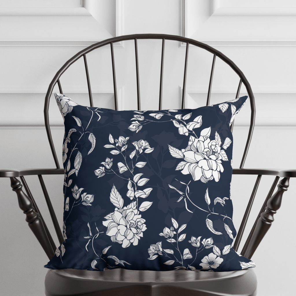Navy Floral Pillow in Pembroke - Liza Pruitt