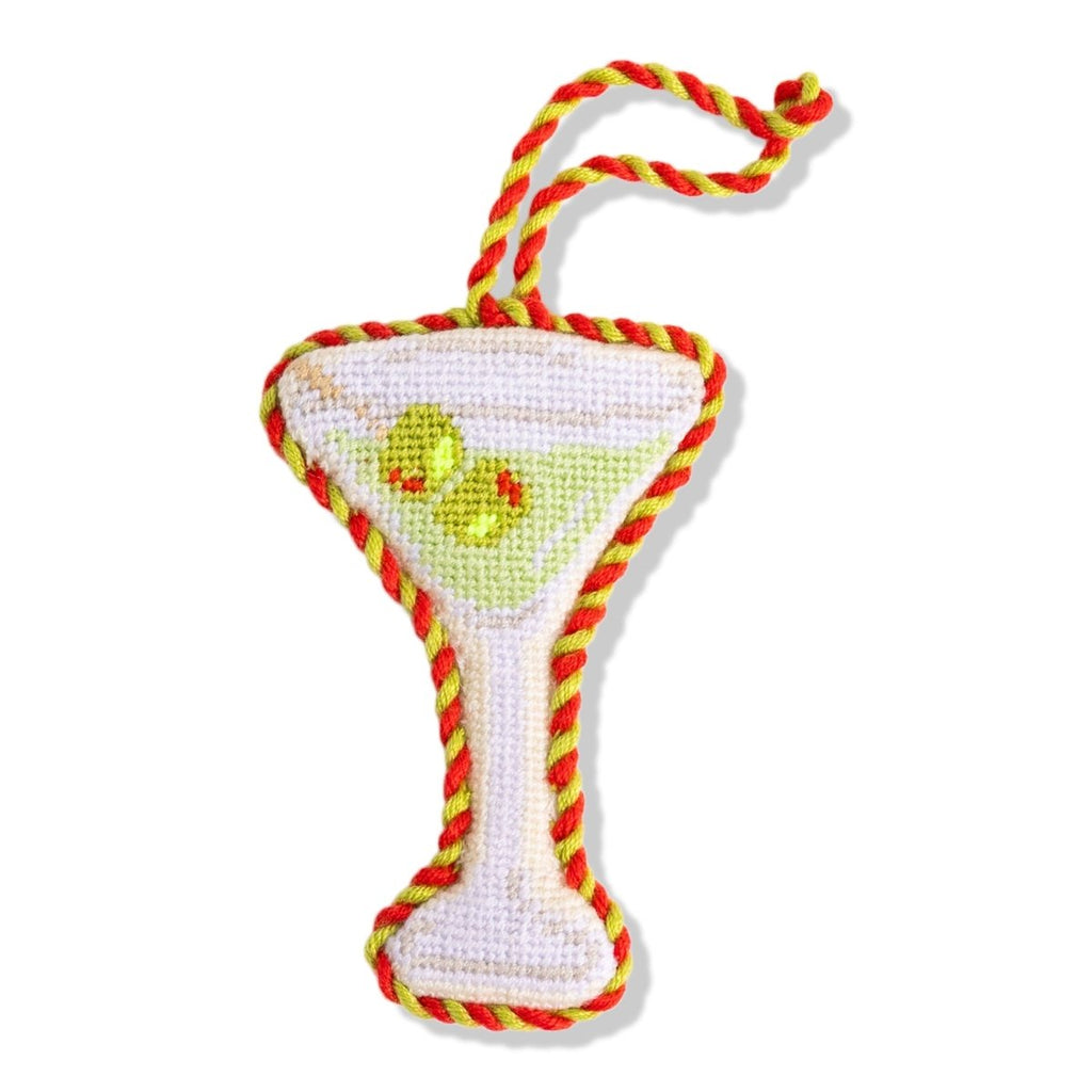 Needlepoint Icon Ornament - Dirty Martini - Liza Pruitt