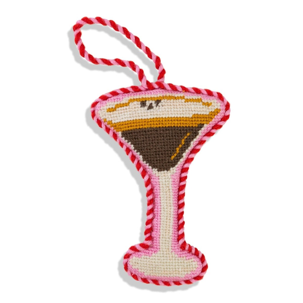 Needlepoint Icon Ornament - Espresso Martini - Liza Pruitt